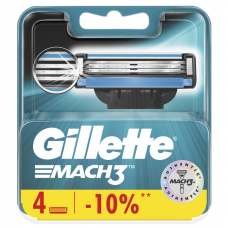 Cменные кассеты для бритья Gillette Mach3 4 шт