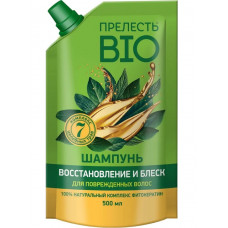 Шампунь для волос "Прелесть Био" Фитокератин восстановление и блеск ДОЙ-ПАК, 500 мл