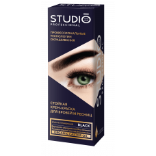 Стойкая крем-краска Studio для бровей и ресниц Черная