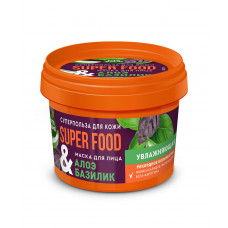 Маска для лица «Алоэ & базилик» Увлажняющая серии  SUPER FOOD 100мл/Fito Косметик