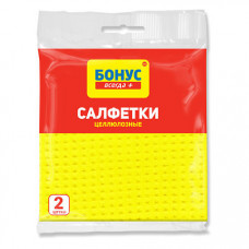 Салфетки целлюлозные Бонус 155*155 мм 2 шт