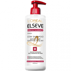 Деликатный шампунь-уход 3в1 L’oreal Paris Elseve Low Shampoo Полное восстановление 5 для поврежденных и сухих волос 400 мл