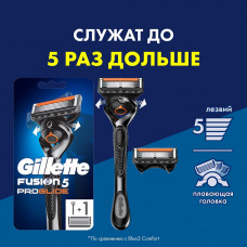 Бритва мужская Gillette Fusion 5 ProGlide, 2 кассеты, с 5 лезвиями с углеродным покрытием, с технологией FlexBall, с триммером