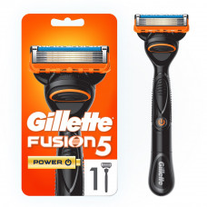 Бритва мужская Gillette Fusion 5 Power, 1 кассета, с 5 лезвиями, с уменьшающими трение лезвиями, с успокаивающими микроимпульсами