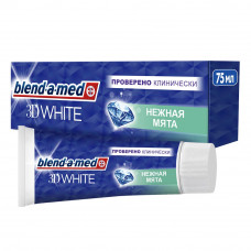 Зубная Паста Blend-a-med 3D White Нежная Мята для безопасного отбеливания, 75 мл