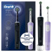 Набор оригинальных электрических зубных щеток Oral-B Vitality Pro, 2 щётки, черная и лиловая, 2 насадки