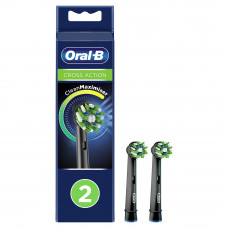 Насадки Oral-B Cross Action Clean Maximiser Black для электрической зубной щетки, 2 шт., для тщательного удаления налета