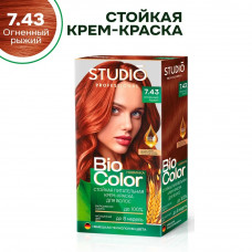 Крем-краска для волос  Studio Professional Biocolor, тон 7.43 Огненно-рыжий, 115мл 