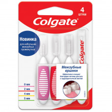 Межзубные ершики Colgate 0 мм, 2 мм, 4 мм, 5 мм, разноцветный, 4 шт