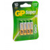 Алкалиновые батарейки GP Super Alkaline 24A AAA 4 шт, блистер