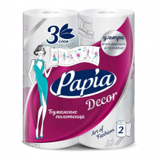 Бумажные полотенца Papia Decor 3 слоя, 2шт