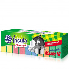 Губки для мытья посуды Insula Оптимум, Макси, 10 шт