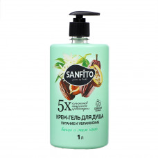 Крем-гель для душа SANFITO, ваниль и масло какао, питание и увлажнение, 1 л