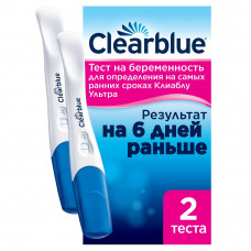 Тест на беременность Clearblue Ultra, результат за 6 дней до задержки менструации, 2 теста
