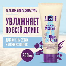 Бальзам-ополаскиватель Aussie Miracle Moist, с маслом ореха макадамия, для сухих волос, 200 мл