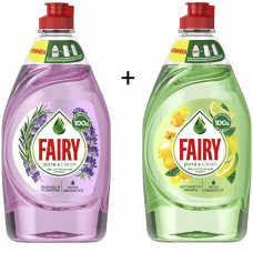 Набор средств для мытья посуды Fairy Pure&Clean Бергамот и Имбирь 450мл+Лаванда и Розмарин 450мл