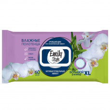 Влажные полотенца для всей семьи Emily Style Антибактериальные XL 60 шт