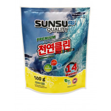 Стиральный порошок Sunsu Quality, для цветного белья, концентрат, бесфосфатный, универсальный, 500 г, дой-пак