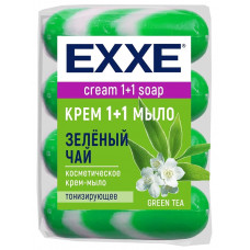 Крем-мыло 1+1 Exxe Зеленый чай 4шт*75г (зеленое, полосатое)