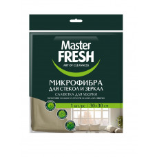 Салфетка для стекол и зеркал Master Fresh, микрофибра, латунь, 30*30 см, 1 штука