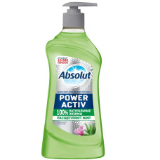 Бальзам для мытья посуды Absolut Power Activ, расщепляет жир, с дозатором, листья алоэ и магнолия, 500 г