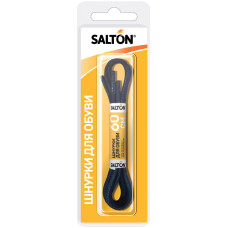 Шнурки для обуви Salton, с пропиткой, 60 см, круглые, черные
