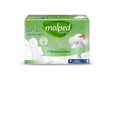 Прокладки гигиенические Molped Pure & Soft Ночные, ультратонкие, c крылышками, 7 шт Прокладки гигиенические Molped Pure & Soft Ночные, ультратонкие, c крылышками, 7 шт