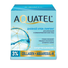 Дневной крем-лифтинг Aquatel для нормальной и комбинированной кожи, суперувлажнение, 50 мл