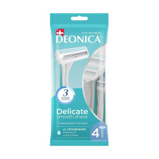 Бритвы одноразовые для женщин Deonica For Women 3 лезвия, 4 шт