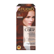 Стойкая крем-краска для волос Studio Professional Ultima Color, тон 7.45 Яркий медный Стойкая крем-краска для волос Studio Professional Ultima Color, тон 7.45 Яркий медный