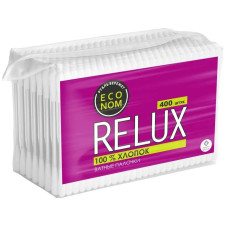Ватные палочки Relux 100% хлопок, пакет, 400 шт