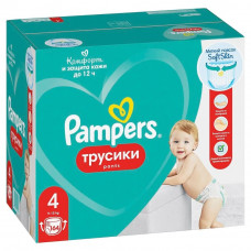 Подгузники-трусики Pampers Pants для малышей 9-15 кг, 4 размер, 164 шт