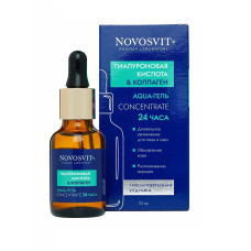 Aqua-гель для лица 24 часа Novosvit Concentrate Гиалуроновая кислота и коллаген 25 мл