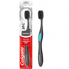 Colgate (Колгейт) 360 Древесный уголь многофункциональная зубная щетка, средней жесткости фуксия