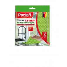 Салфетки губчатые Paclan Soft, супервпитывающие, 18х18 см, 2 шт