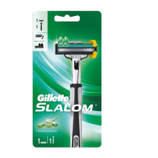 Gillette Slalom Мужская Бритва, 1 кассета, с 2 лезвиями, плавающая головка