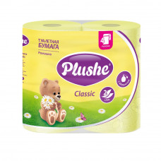 Туалетная бумага Plushe Classic Ромашка, 2 слоя 4 рулона