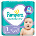 Подгузники Pampers New Baby-Dry для новорожденных 2-5 кг, 1 размер, 27 шт