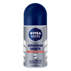 Дезодорант-антиперспирант шариковый NIVEA Men Серебряная защита антибактериальный с ионами серебра, 50 мл