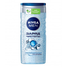 Гель для душа мужской NIVEA Men Заряд чистоты с очищающими микрочастицами, 250 мл