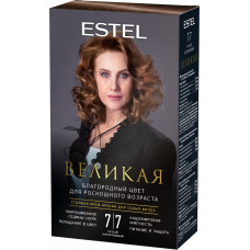 Стойкая крем-краска Estel для седых волос Великая 7/7 русый коричневый