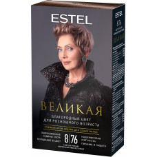 Стойкая крем-краска Estel для седых волос Великая 8/76 светло-русый коричнево-фиолетовый