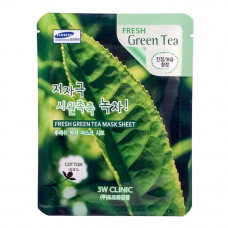 Тканевая маска для лица 3W Clinic Fresh Green Tea Mask Sheet с экстрактом зеленого чая 23 г